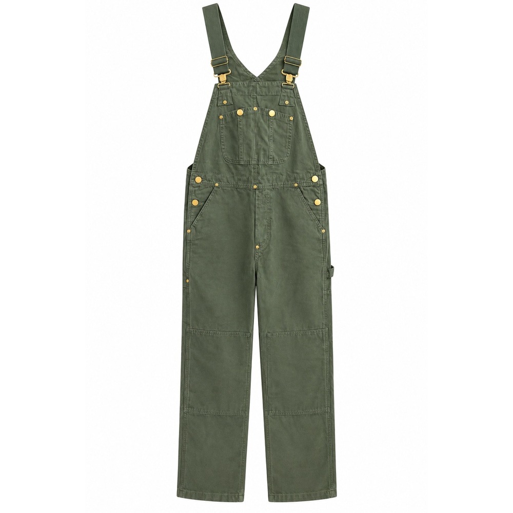 MADEPANTS Overalls Women's Size S Cargo Workwear Olive Green Cotton Utility